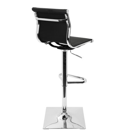 Lumisource Masters Adjustable Swivel Barstool in Black Faux Leather BS-TW-MASTER BK